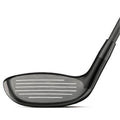 Close-up of a Wilson Launch Pad 2 Mens Graphite Combo Iron Set club head, displaying the grooved metal face and part of the shaft; includes 4H, 5H, 6–PW + GW hybrids and irons. Brand: Wilson.