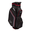 The Wilson Lite Cart Bag in Black/Charcoal/Red by Wilson is a lightweight golf bag with multiple zippered pockets and a top handle, shown standing upright against a white background.