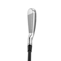 A close-up of the Wilson Men's Staff Model Utility Irons | Prior Generation by Wilson, featuring its forged face grooves and detailing, displayed against a plain white background.