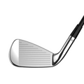 Close-up view of the Wilson Men's Staff Model Utility Irons | Prior Generation by Wilson against a white background, highlighting the forged face with grooves and a shiny metallic finish.