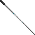 A close-up of a silver golf club shaft with blue and white accents from the Wilson Women's Dynapwr Golf Club Set by Wilson, designed for lightweight feel and forgiving performance.