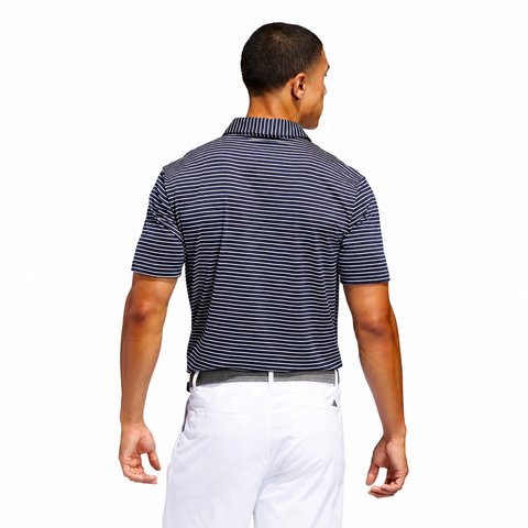 Adidas Performance Two-Colour Stripe Polo Collegiate Navy/White back model view