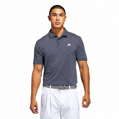 Adidas Performance Two-Colour Stripe Polo Collegiate Navy/White front model view