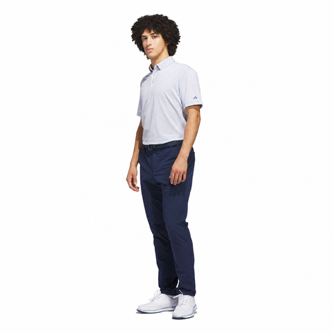 Adidas Ultimate365+ Pencil Stripe Climacool Polo White/Collegiate Navy full model view
