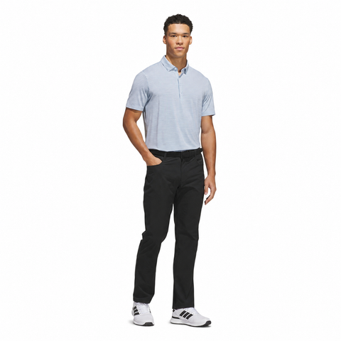 Adidas Ultimate365+ Three-Colour Stripe Polo Crystal Sky/Dual Indigo full model view