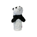 Daphne's Panda golf driver headcover shown upright at a three-quarter angle with black and white plush fur, rounded ears, dark eye patches, raised muzzle and long protective body