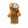 Daphne's Tabby Cat golf driver headcover with orange and cream striped plush coat, white muzzle, pink nose, whiskers and raised paws