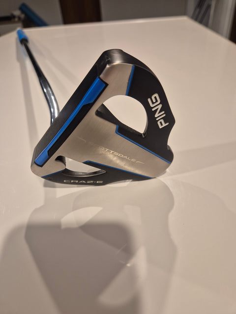Used PING Scottsdale Craz-E CB left-handed counterbalanced putter head in Very Good condition