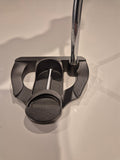 Top view of used PING Scottsdale Craz-E CB left-handed putter showing alignment aid