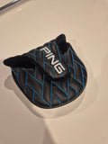 Back view of PING Scottsdale putter headcover included with used Craz-E CB putter