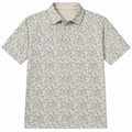 Greg Norman men's abstract-print golf polo in Biscotti