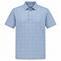 Greg Norman men's golf-bag print polo in Blue Haze