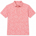 Greg Norman Pro Series palm-print men's golf polo in Coral Cove