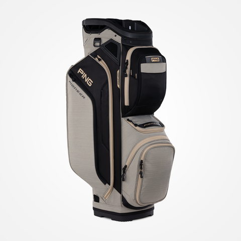 PING Pioneer 244 Golf Cart Bag in Heather Sand/Black, side view