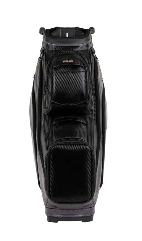 PING DLX 244 Carbon/Iron/Copper cart golf bag, front view