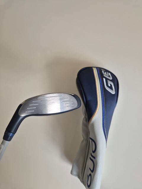 Face of used PING G Le3 3 wood showing light normal wear