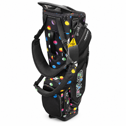 PING Hoofer 264 Ping Punch stand golf bag, front angle view on white background