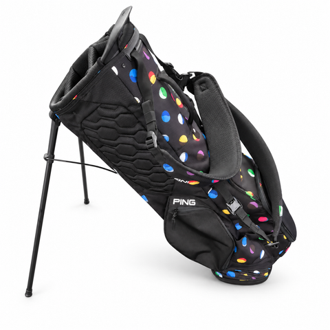 PING Hoofer 264 Ping Punch stand golf bag, opposite side view on white background