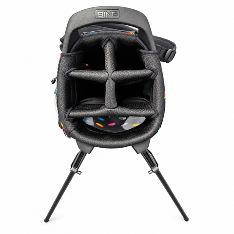 PING Hoofer 264 Ping Punch stand golf bag, top view on white background