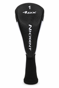 Nickent 4DX golf driver headcover in black with white Nickent branding down the side and a number 1 marker on the crown, available at Golf 360 in Mount Maunganui.