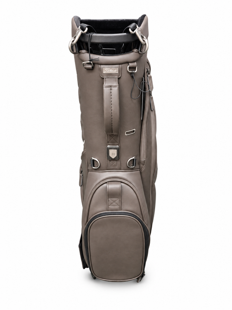 Titleist 2026 LinksLegend Members II stand bag in Truffle, front pocket view