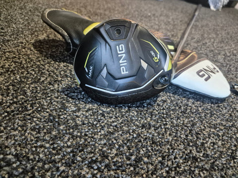 PING G430 Max 15 degree left-handed fairway wood sole and headcover